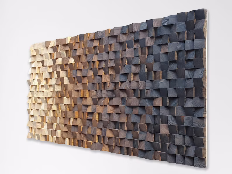 Abstract Wood Wall Art Blocks